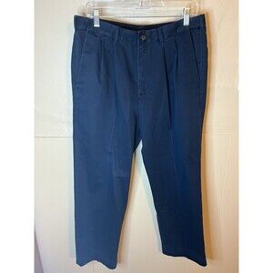 Haggar Navy Blue Straight Dress Pants Men's Size 36X29 Slash Pocket Used